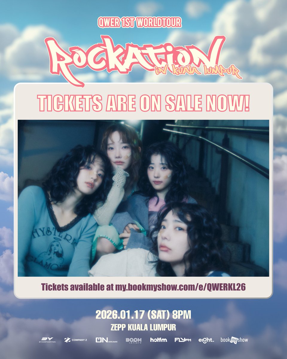 🎟️ Official Website : my.bookmyshow.com/e/QWERKL26

𝗤𝗪𝗘𝗥 𝟭𝗦𝗧 𝗪𝗢𝗥𝗟𝗗 𝗧𝗢𝗨𝗥 <𝗥𝗢𝗖𝗞𝗔𝗧𝗜𝗢𝗡> 𝗶𝗻 𝗞𝗨𝗔𝗟𝗔 𝗟𝗨𝗠𝗣𝗨𝗥
📅 : 17 JAN 2026
⏰ : 8PM
📍: Zepp KL

#BookMyShowMY #QWER #ROCKATION #QWER1STWORLDTOUR #QWERinMY #바위게 #ONworldwide #BoomCulture
