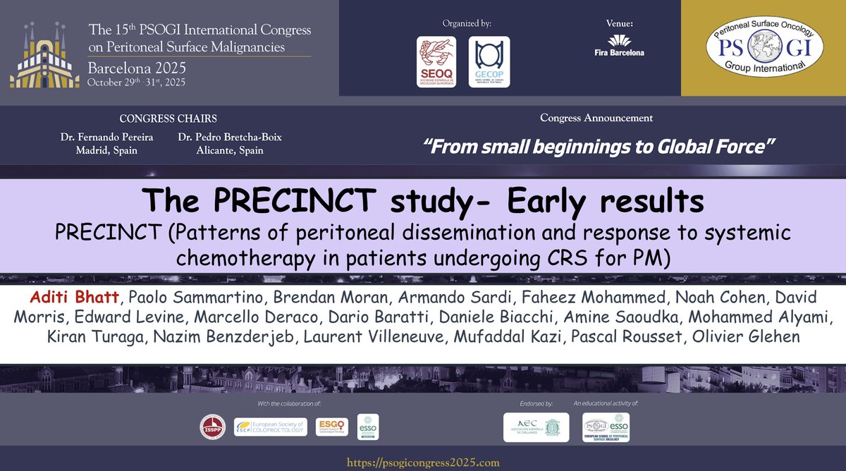 MufaddalKazi's tweet image. Contributed to the Minimally invasive cytoreduction consensus - Led by @alarjosan 
@dr_mohammadyami @somusp9 
The results of the PRECINT and MORPHEUS studies were presented