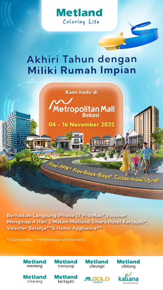 Metland_id's tweet photo. Rumah Impian Akhir Tahun 🏡ada di @metmalbekasi 🗓️ 4-16 November 2025 #rumah https://t.co/2Wydi3S63H
