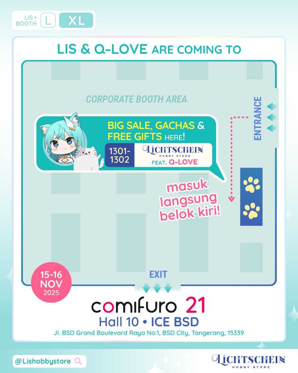 lishobbystore's tweet photo. Lis-tener, kita balik lagi ke @comifuro! 🎉
📍 ICE BSD – Seperti biasa dari pintu masuk liat kiri!
🗓️ 15-16 November

Dan kali ini ada bareng QLove

✨ Nendoroid flat 500 ribu
🛍️ Lucky Bag dan masih banyak kejutan lainnya!

Catat tanggalnya dan siapin wishlist kamu! https://t.co/83YDRxBvPc