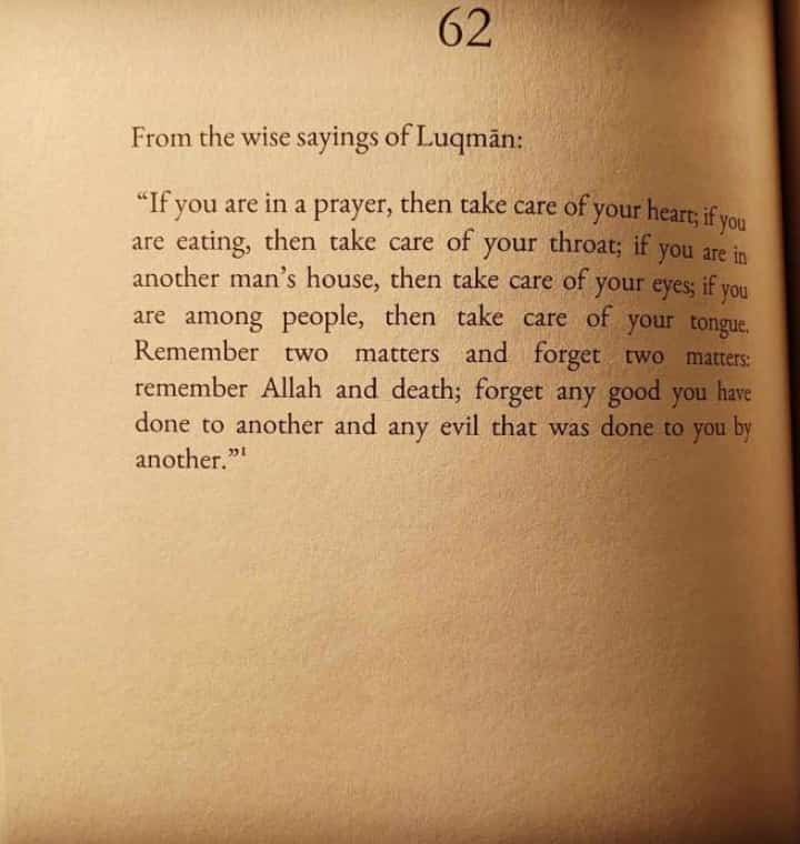From the wise sayings of Luqman AS.
