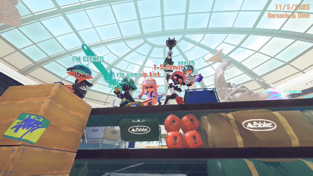 GVictini's tweet image. Got my 10th sos win yuhhhhh 🥇 Swim or Sink 206! GGs to everyone!

@Xenithvee - Something Idk
@GVictini - Stamper
@_sunniji - Pen
@stlkchan - Shot
@axisreel - H-3
@splattofuu - Liter