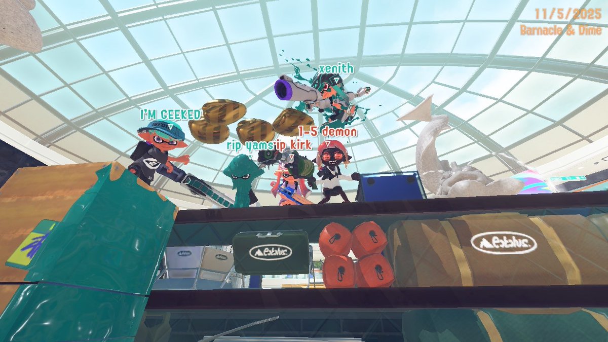 GVictini's tweet image. Got my 10th sos win yuhhhhh 🥇 Swim or Sink 206! GGs to everyone!

@Xenithvee - Something Idk
@GVictini - Stamper
@_sunniji - Pen
@stlkchan - Shot
@axisreel - H-3
@splattofuu - Liter