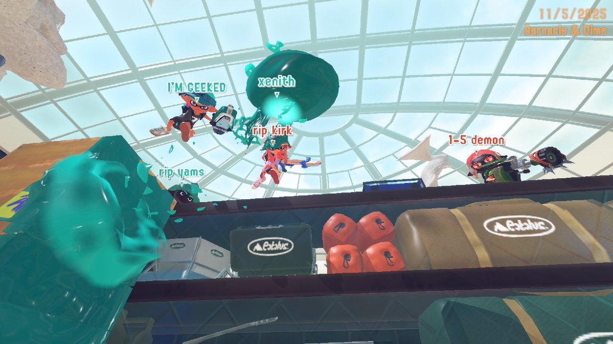 GVictini's tweet image. Got my 10th sos win yuhhhhh 🥇 Swim or Sink 206! GGs to everyone!

@Xenithvee - Something Idk
@GVictini - Stamper
@_sunniji - Pen
@stlkchan - Shot
@axisreel - H-3
@splattofuu - Liter