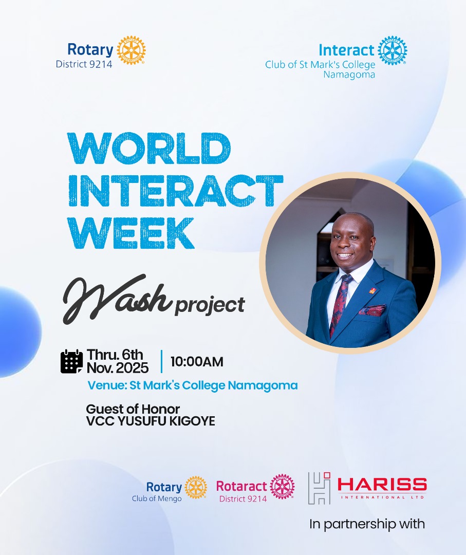 interactd9214's tweet image. World Interact Week is HERE!   Launching the WASH Project with our Guest of Honor, VCC Yusufu Kigoye!   Thu, 6th Nov 2025
 St Mark’s College, Namagoma   In partnership with @RotaryD9214 , @RotaractD9214
 &amp;amp; @HarissIntl
  #WorldInteractWeek #WASHProject #ServiceAboveSelf