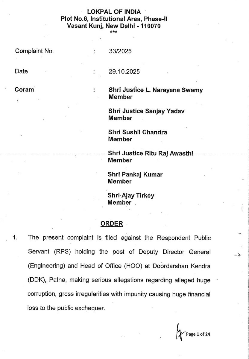 mediabrunt's tweet image. Corruption seems to have become Prasar Bharati’s prime broadcast — from promotions &amp;amp; procurement to outsourcing &amp;amp; even vigilance! When Enggs shield engineers, accountability dies.When internal checks fail, Lokpal or external agencies step in.
What is happening in @prasarbharati ?