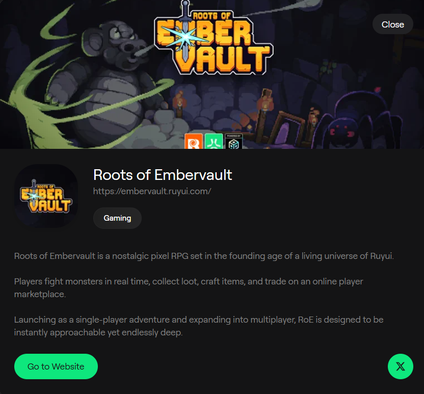 Elson_xyz's tweet photo. Roots of Embervault is available on the Portal at @AbstractChain!

Available in the Beta Version, it is necessary to ask the Admin for access.

Created by @RuyuiStudios https://t.co/p90TURYGTY