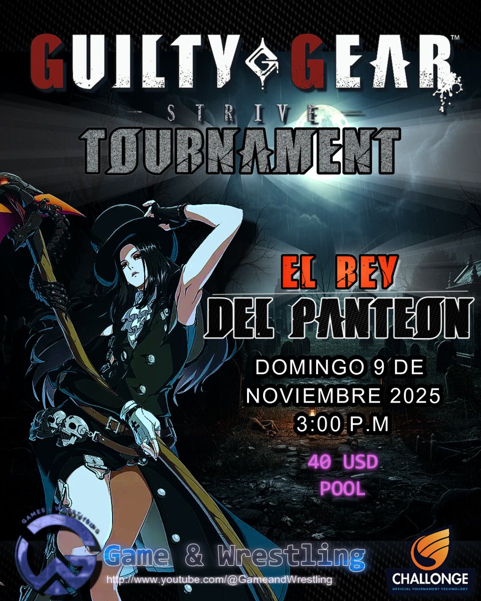 🪦🪦Señores este es el Torneo de Guilty Gear Strive  El Rey del Panteón con 40$ en Price Pool🪦🪦

start.gg/tournament/el-…