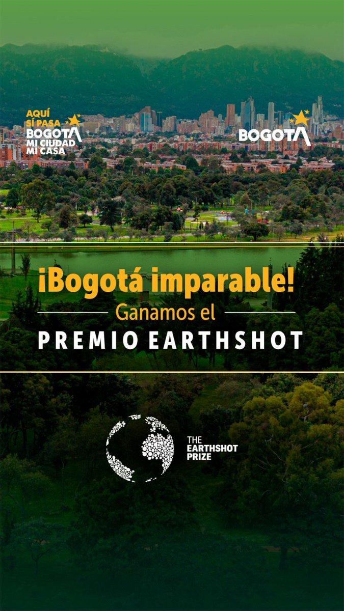 ¡Bogotá hace historia! 🤩

Nuestra ciudad ganó en los #EarthshotRio 2025 en Brasil en la categoría “Limpiar nuestro aire”, gracias a nuestra apuesta por una movilidad sostenible y un aire más limpio para todos.
