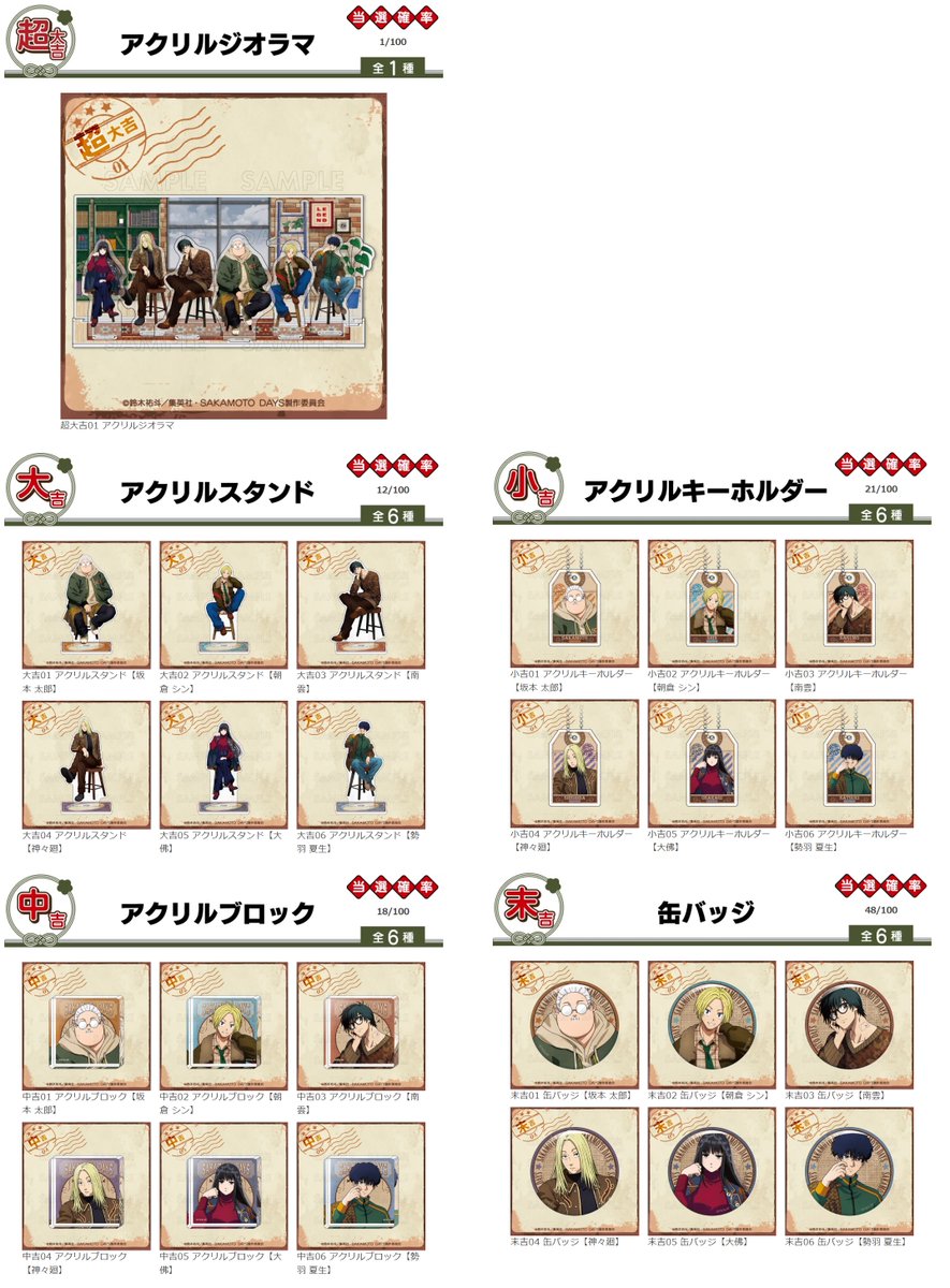 まるくじ TVアニメ『SAKAMOTO DAYS』 【Vintage Style】11月7日(金