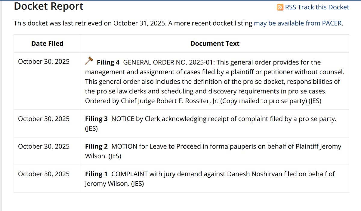 ghostsaw1027's tweet photo. Here is the link to Justia Dockets of Jeromy Ray Wilson Lawsuit Against Thatdaneshguy including the Docket Report https://t.co/iEF7EeDNMm https://t.co/ffR8CbpDYq