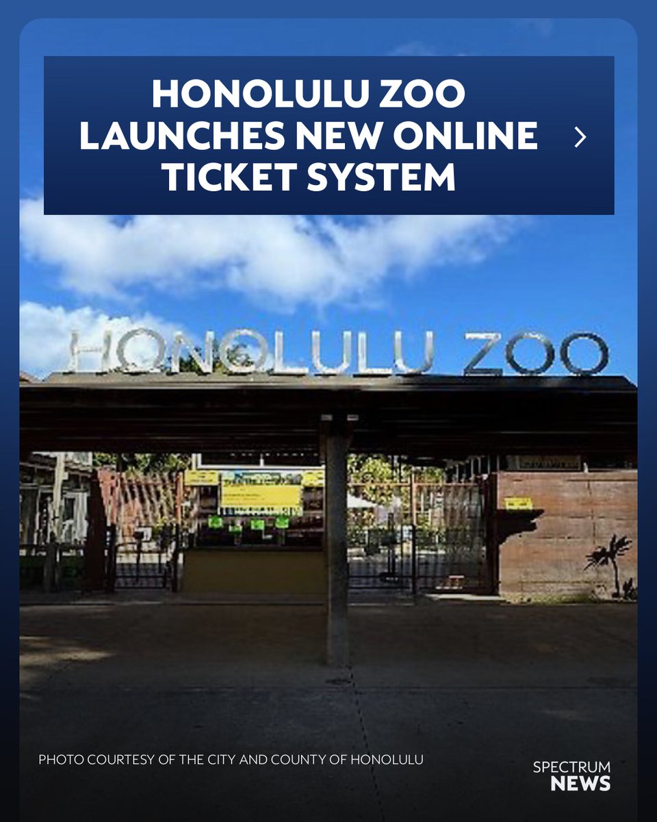 SpectrumNewsHI's tweet photo. A new state-of-the-art digital ticketing system will make it easier for visitors to Honolulu Zoo to purchase tickets in advance and enjoy a smooth experience upon arrival 
🖊Spectrum News Staff 
 https://t.co/jagPgGOdm6 https://t.co/Rb538RFdvK