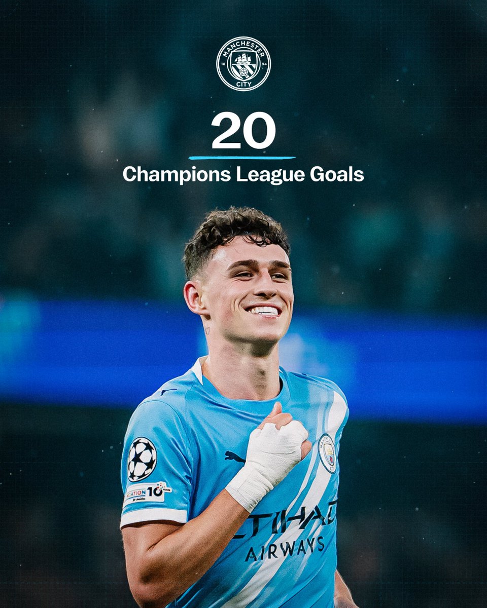 フォーデンが #UCL 20ゴール達成👏