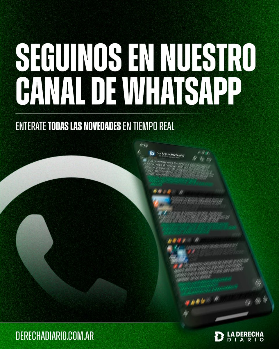 🇦🇷 | Seguinos en nuestro canal de WhatsApp de La Derecha Diario: Recibí las noticias del día, alertas de último momento y los contenidos más destacados del medio que es el terror de los comunistas.

🔗 Link: whatsapp.com/channel/0029Va…