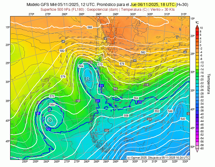 Buenas noches #Quilpue.
Núcleo frío en camino, pero afectara principalmente con chubascos y tormentas a las zonas interiores de toda la zona central del país este jueves 6.
Para la costa y valles cercanos solo probabilidad de algunas gotas aisladas. Temperaturas frescas.