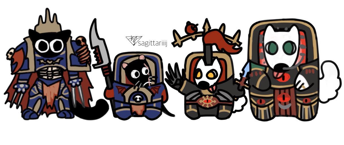 sagittariiij's tweet photo. #NightHaunter #KonradCurze #JagoSevatarion #nightlords #EzekyleAbaddon #HorusLupercal #warhammer40k #warhammer30k https://t.co/ucfLZpxpvI