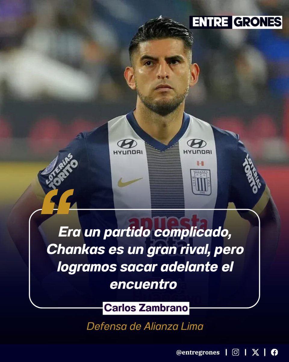 Entre_Grones_'s tweet photo. DECLARACIONES POST PARTIDO 🔵⚪

Carlos Zambrano 🗣️ "Fue un partido complicado, Chankas es un gran rival, pero logramos sacar adelante el encuentro. La altura juega mucho en contra, pero defensivamente estuvimos bien.
El autogol nuestro nos complicó un poco". https://t.co/5XFJwZVC5W