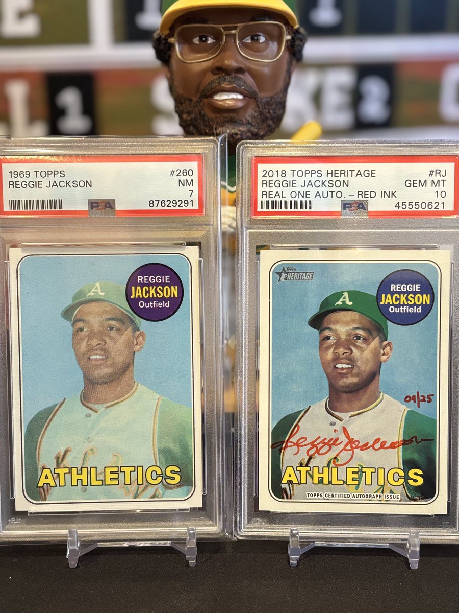 Shout out to <a href="/Lucky_____Me/">Superfractor Girl Dad</a> for notifying me of a card I’ve spent years looking for. Complete’s my Reggie’s.

Reggie Jackson RC /25 Red Ink 🐘💨