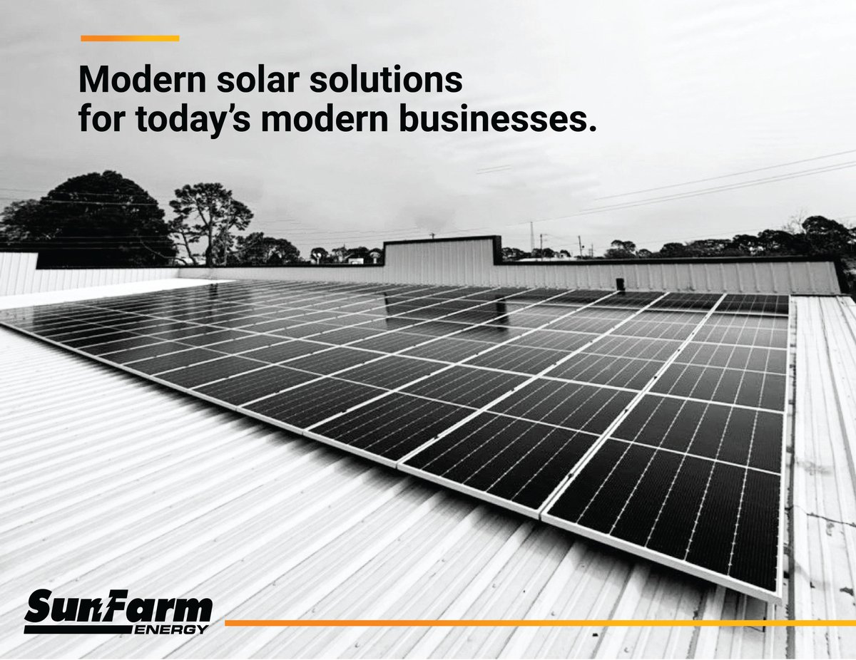 SunFarmEnergy's tweet image. Invest in the future of your business with a modern solar solution. ☀ Our custom designed systems are built to suit your power needs and goals, helping you save money on your next power bill. Learn more and check out special commercial incentives at sunfarmenergy.net/services/comme…
