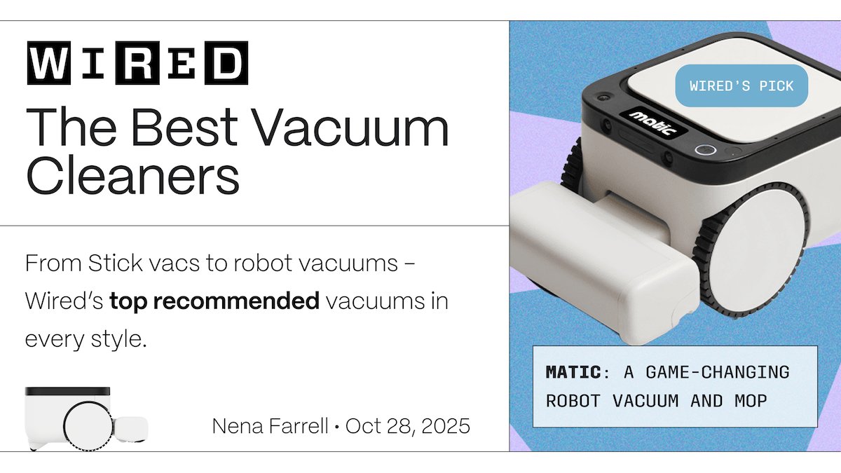 maticrobots's tweet photo. WIRED called Matic a game-changing robot that vacuums and mops.
We call it the perfect gift this holiday season. https://t.co/uxcNgZs5vk