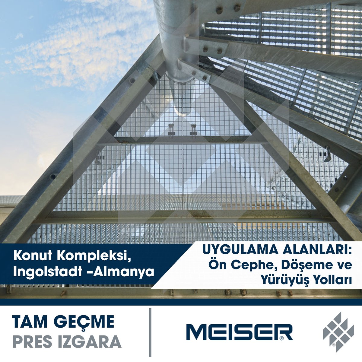 MeiserTR's tweet image. Almanya’nın Bavyera eyaletinde bulunan bu yapı, Audi Forumu ve klasik otomobil müzesiyle tanınan #Ingolstadt şehrinde yer alan modern bir konut kompleksidir. 
Bu projede #MEISER #TamGeçmePresIzgara lar tercih edilmiştir. Bu #ızgara tipi..

Devamı için: 
👉🏻linkedin.com/company/meiser…