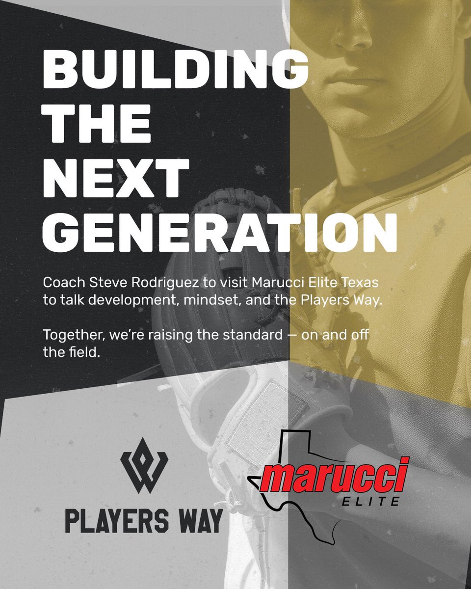 ThePlayersWay's tweet photo. Players Way is excited to connect with one of the premier organizations in the country, Marucci Elite Texas this week as Coach Steve Rodriguez visits to spend time with their athletes, coaches, and parents — talking all things development,  on and off the field. ⚾️ https://t.co/UKfV4FtBZb