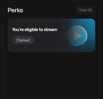 If you're Gold Tier or above on <a href="/AbstractChain/">Abstract</a> go check your perks tab!

Anyone Gold Tier or above can now access the streaming feature!