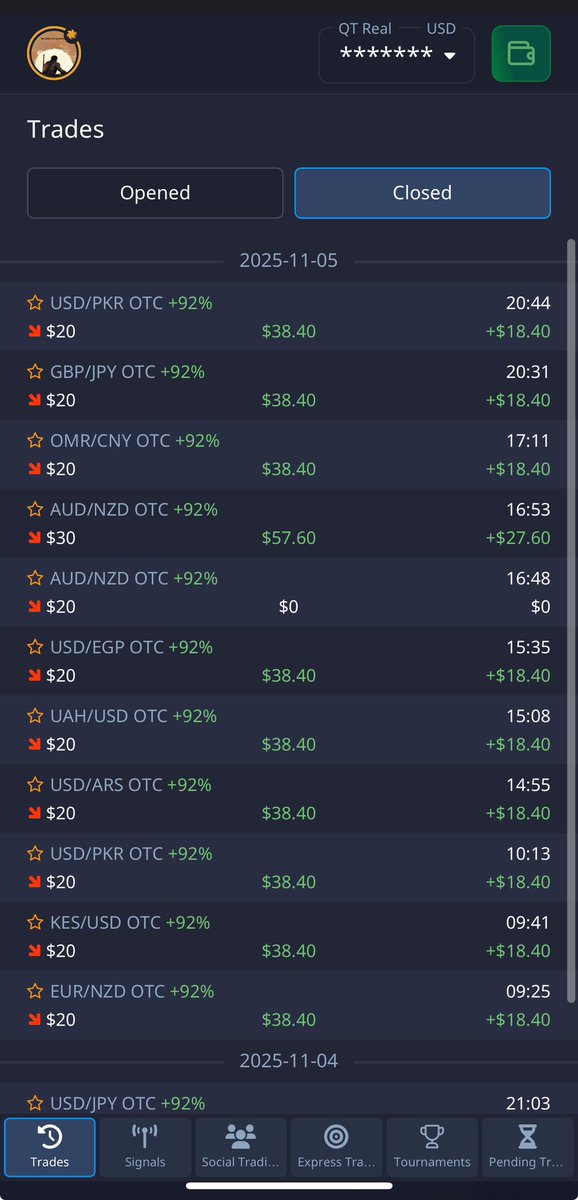 cryptoblisssHQ's tweet image. Precision over greed. 💼 Two clean base wins tonight — no need to overtrade when discipline pays.”
#BinaryOptions #PocketOption #CryptoBlisss #DisciplineWins #TradingMindset #OTC #Consistency #SmartTrading