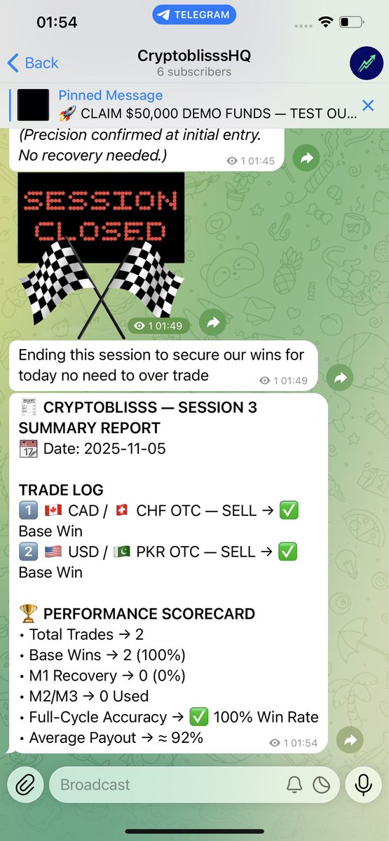 cryptoblisssHQ's tweet image. Precision over greed. 💼 Two clean base wins tonight — no need to overtrade when discipline pays.”
#BinaryOptions #PocketOption #CryptoBlisss #DisciplineWins #TradingMindset #OTC #Consistency #SmartTrading
