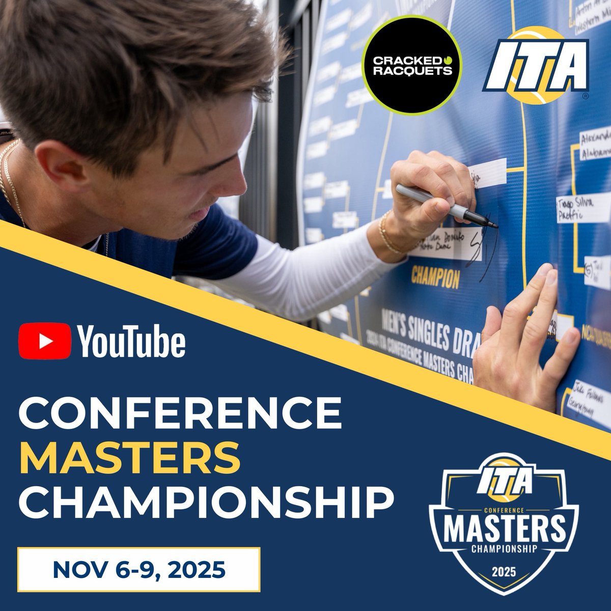 Thrilled to be covering the <a href="/ITA_Tennis/">ITA</a> Conference Masters Championship once again! 

The ITA Conference Masters Championships will take place November 6-9, 2025 at the Barnes Tennis Center in San Diego, CA. 

Four singles players will qualify for the NCAA Singles Championship