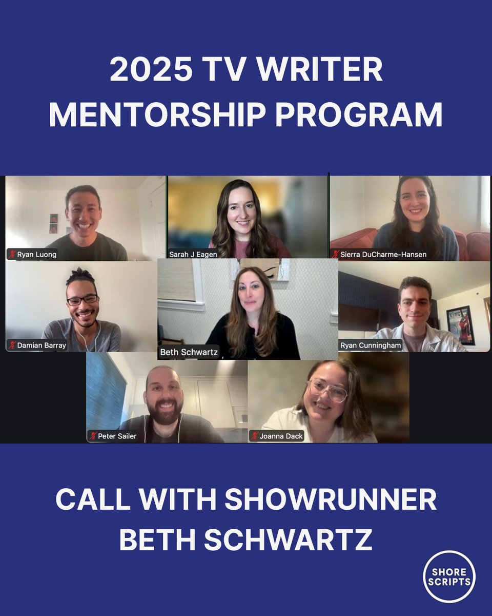 ShoreScripts's tweet image. What an amazing Week 7 for our 2025 #TVWriter Mentorship Program! Showrunner Beth Schwartz (ARROW, SWEET TOOTH, DEAD BOY DETECTIVES) shared real world advice on breaking into TV, thriving in the writers’ room, and preparing for your first job.