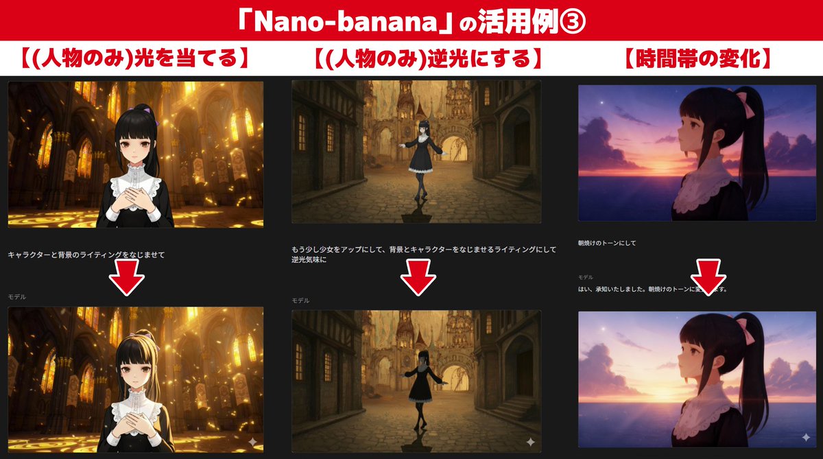 SushiNFTart's tweet photo. 私も「Nano-banana」なしのMV制作は考えられません…！😂
作画の統一感を保った画像生成はもちろん【合成】や【除去】も本当に便利💡
現状、ライティングは後から調整していますが、このあたりがスムーズになると嬉しいですね🥹
アップデートが楽しみです🔥 https://t.co/rRHOyFquNU