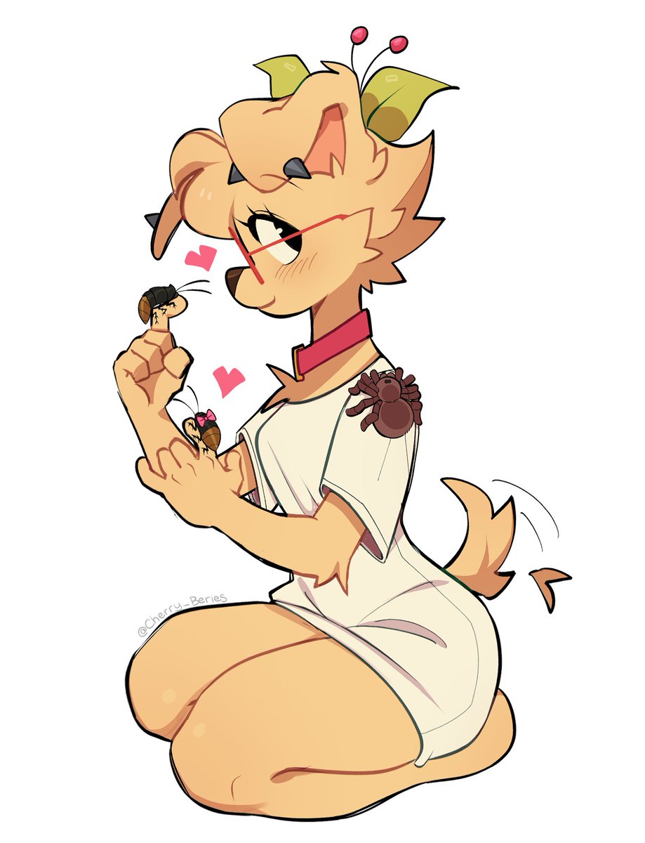 CHERRY_BERIES's tweet image. you found her playing with her bug friends