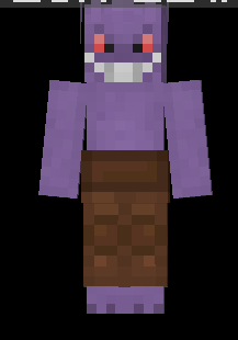 UntilDom's tweet image. Forgot I had a Gengar skin in Minecraft lmao.