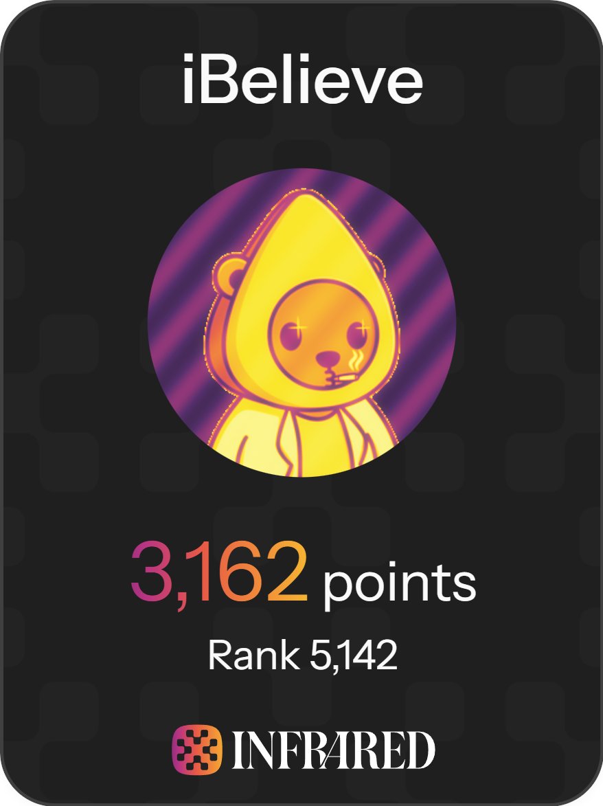 The infrared points coming to an end.

Ready for the next chapter of INFRA is KEY

Ooga Booga