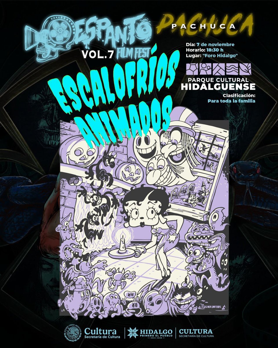 Continua el <a href="/EspantoFilm/">𝕰𝖘𝖕𝖆𝖓𝖙𝖔 𝕱𝖎𝖑𝖒 𝕱𝖊𝖘𝖙</a> Vol. 7 y tendrá una función especial de #EscalofríosAninados  de <a href="/DaimonCine/">DAIMON</a> 
en el Parque Cultural Hidalguense. Es entrada libre. Pocas oportunidades de que lleguen este tipo de propuestas por aquellos lares, aprovechen y cáiganle.
