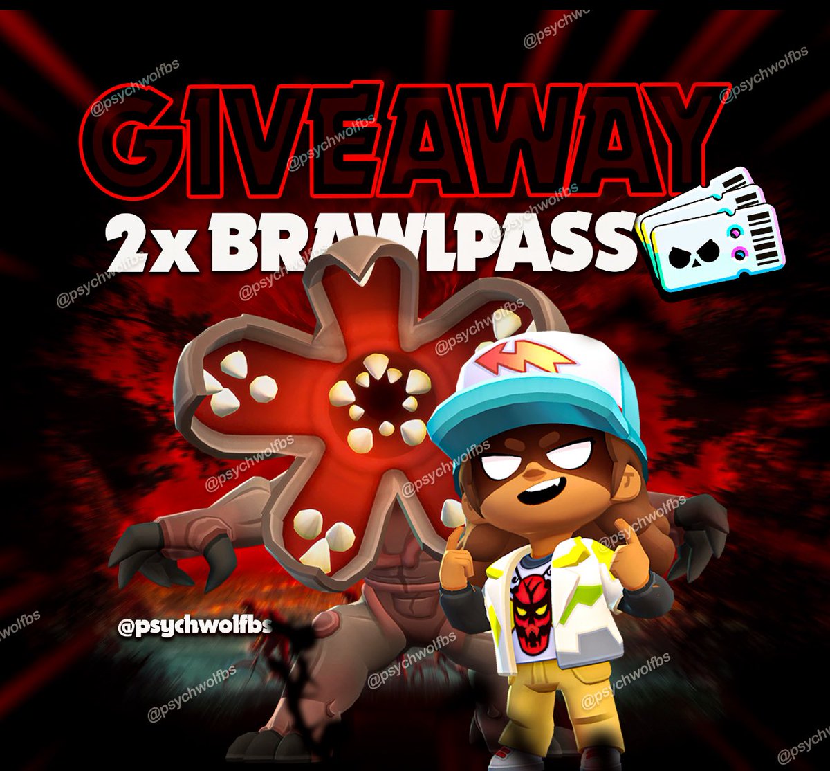 psychwolfbs's tweet photo. 🔥Brawl Pass Giveaway🔥

2x Brawl Pass Plus

👉Follow @psychwolfbs 
👉Like, RT and tag a friend below
👉Subscribe to YT channel (link in bio)

Winners chosen on the 15th! Make sure you have DMs open https://t.co/0Wo0SaoYGl