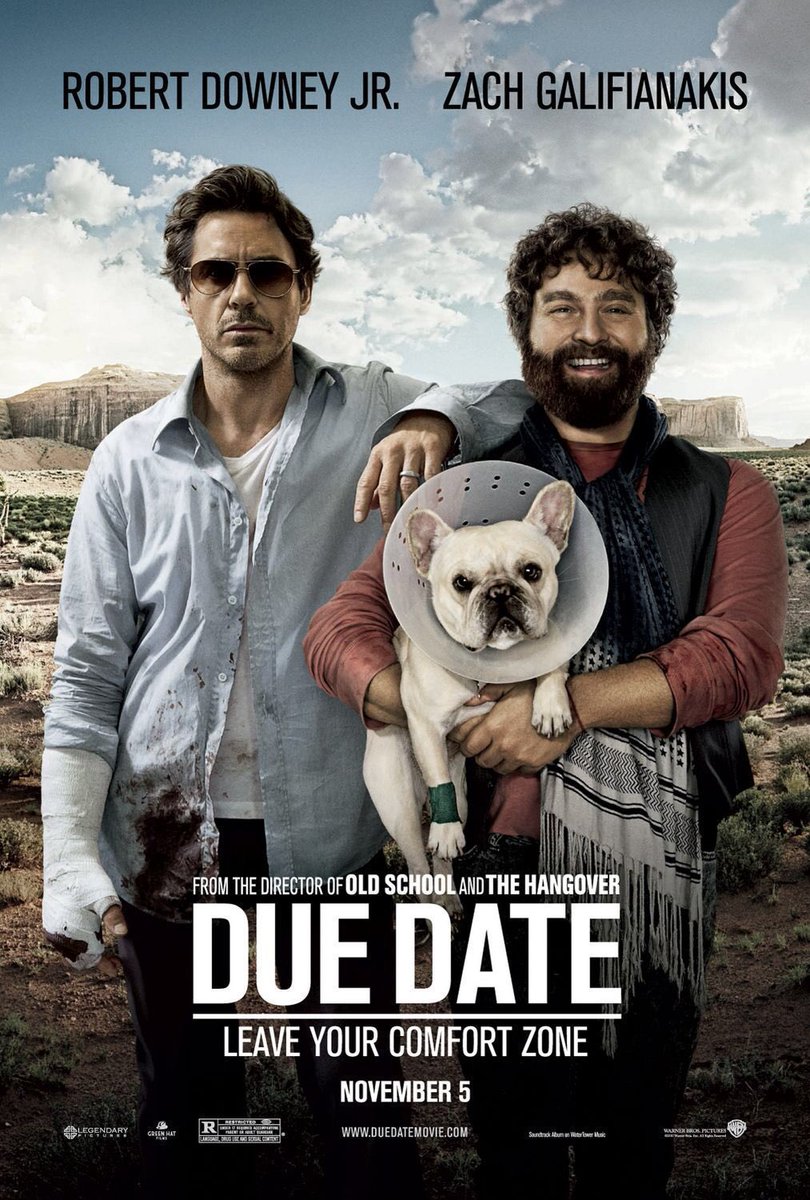 FilmNewsNos's tweet photo. 🎬MOVIE HISTORY: 15 years ago today, November 5, 2010, the movie ‘Due Date’ opened in theaters!

@RobertDowneyJr #ZachGalifianakis #MichelleMonaghan #JulietteLewis @iamjamiefoxx #MattWalsh #RZA #DannyMcBride #ToddPhillips #MimiKennedy #KeeganMichaelKey #AaronLustig #BrodyStevens https://t.co/RWvuxJvg71