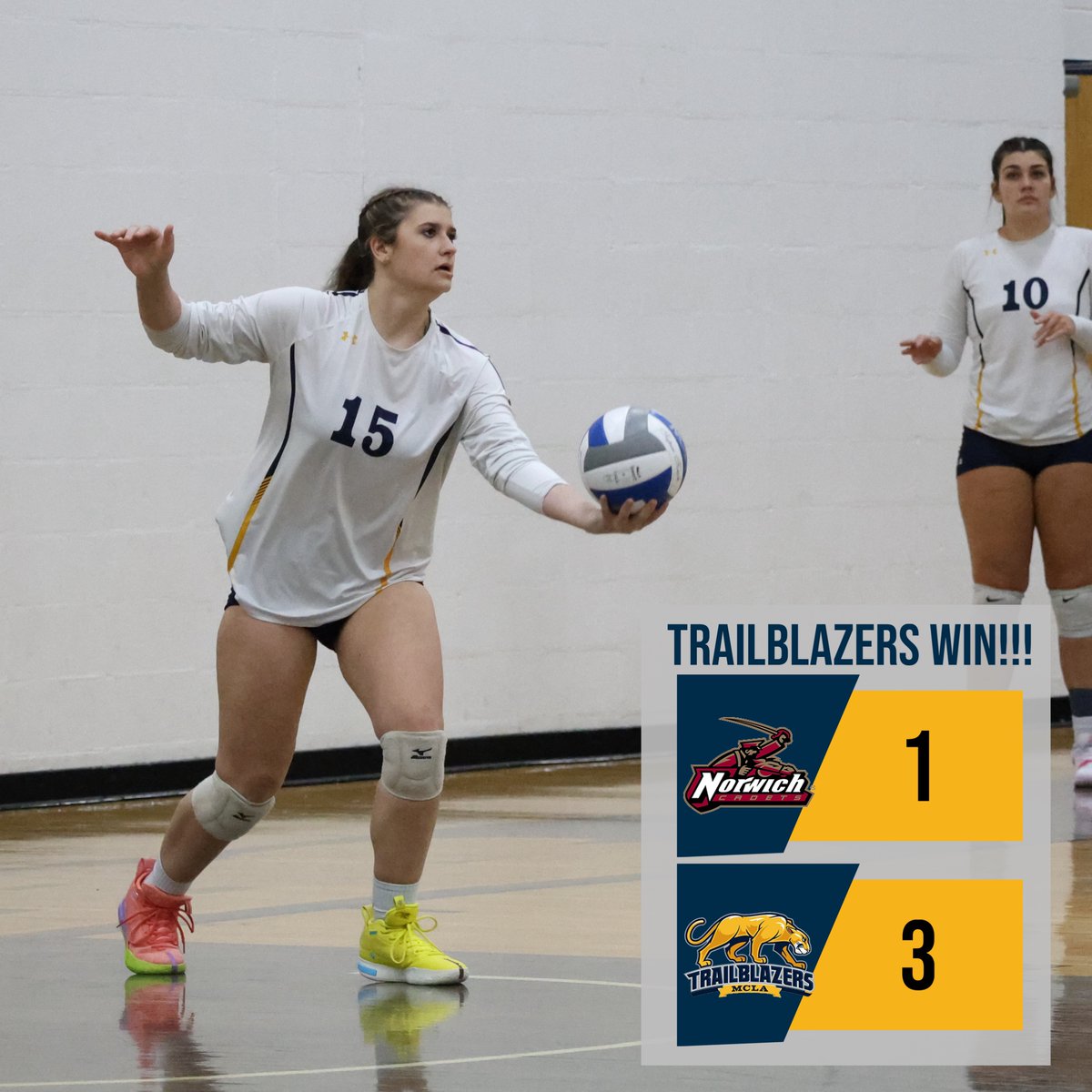 Kaelynn Greeley had 16 kills to lead the Trailblazers to a 3-1 win over Norwich, wrapping up their regular season.