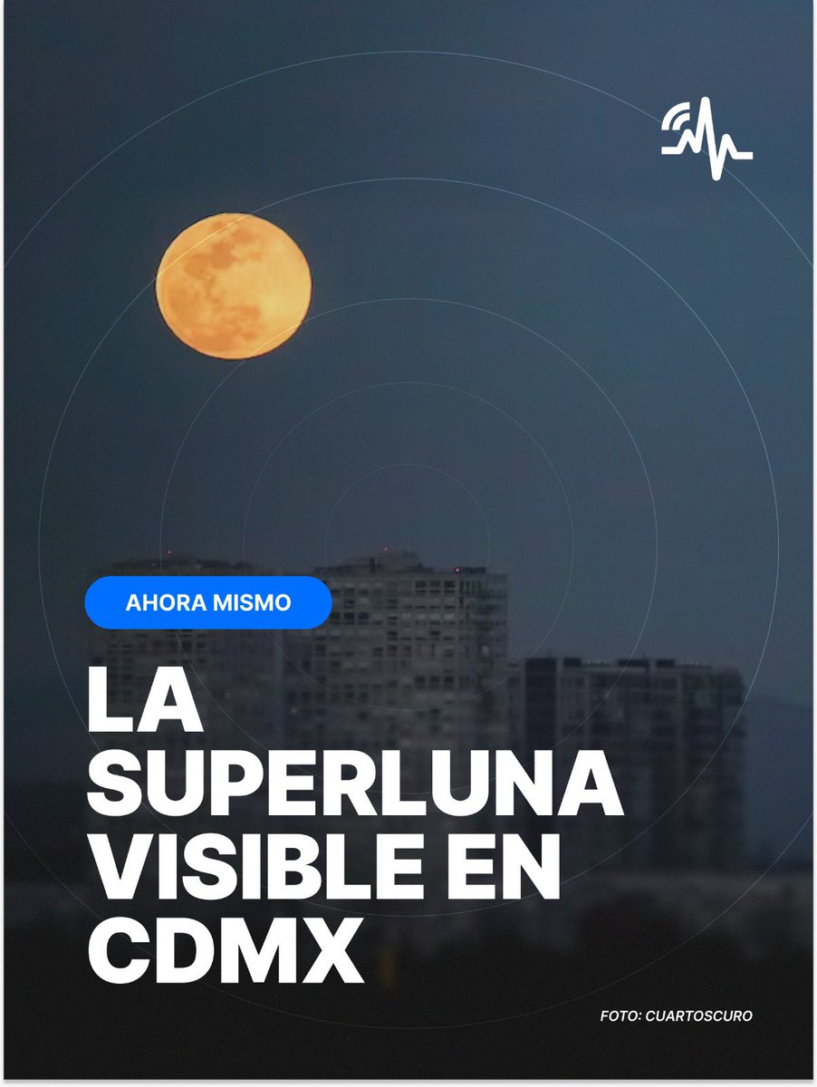🌕 Superluna de Castor ilumina ahora el cielo en #CDMX y será la más grande y brillante del año.

Según la NASA, esto ocurre cuando la Luna llena coincide con su punto más cercano a la Tierra, lo que hace que se vea hasta 14% más grande y 30% más luminosa.