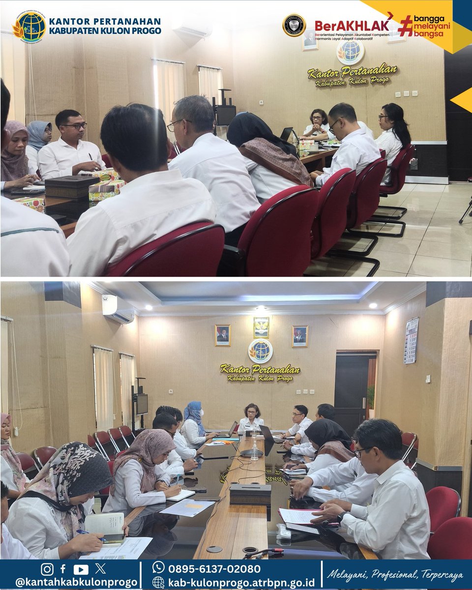 atr_bpnkprogo's tweet image. Halo #SobatATRBPNKulonProgo,

Sebagai bentuk komitmen dalam pelaksanaan Program Pendaftaran Sistematik Lengkap (PTSL) Tahun 2026, Kantor Pertanahan Kabupaten Kulon Progo melaksanakan rapat koordinasi bersama 6 Kalurahan yang menjadi lokasi kegiatan PTSL 

#KantahKulonProgo