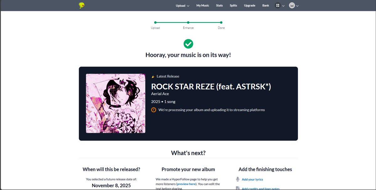 Well look at what we have here 👀 

THE ROCK STAR REZE PRE-SAVE IS FINALLY LIVE AND SET FOR SATURDAY 11/08🎸 🤘🏾 🔥 

GRAB THE LINK DOWN BELOW, AND GET READY TO ROCK!!!