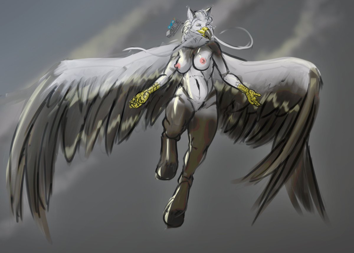 dr_qube's tweet image. Day 3 of (late) #weretober: #Hippogryph