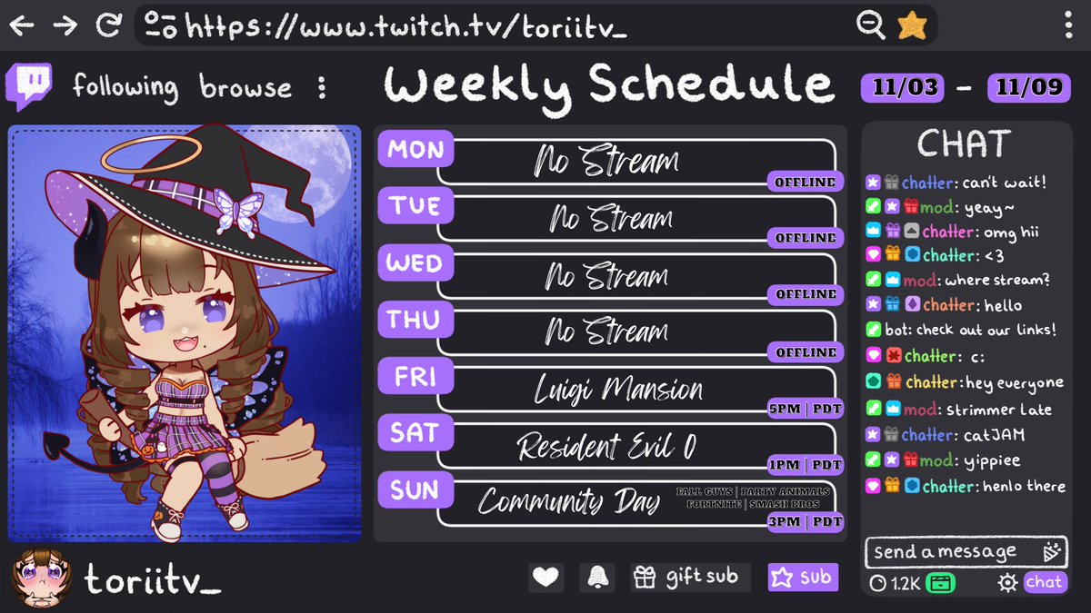 toriitv_'s tweet photo. I can finally post a stream schedule again 
So here’s this week. https://t.co/skxMmyFsOG