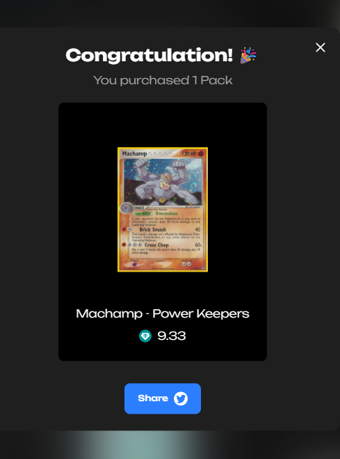 Thaddeus_APT's tweet photo. Just cracked a $5 pack, pulled $9.33 back 💸
Raining profits from the sky ☔️💰 @collexdotfun 🔥
https://t.co/a3p4d1dGsg #Pokémon #Collex