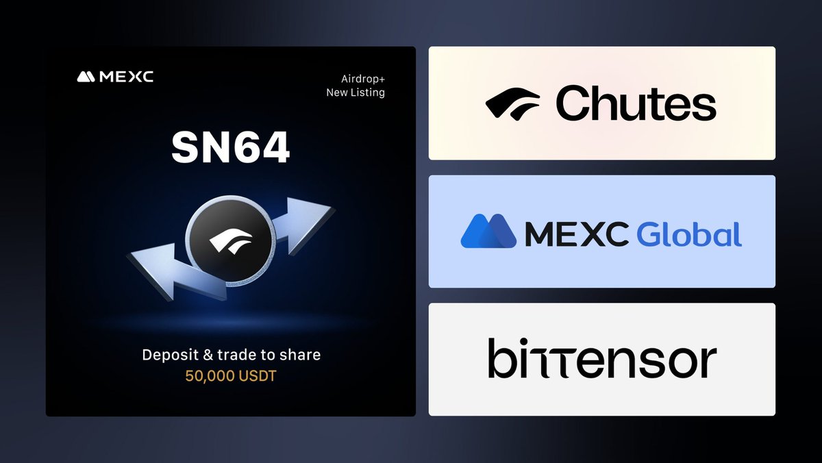 🟣  <a href="/chutes_ai/">Chutes</a> to list on <a href="/MEXC_Official/">MEXC</a>

The largest subnet in the #Bittensor ecosystem is now the second alpha token to list on a CEX

One by one.. access to subnets is increasing 

$TAO