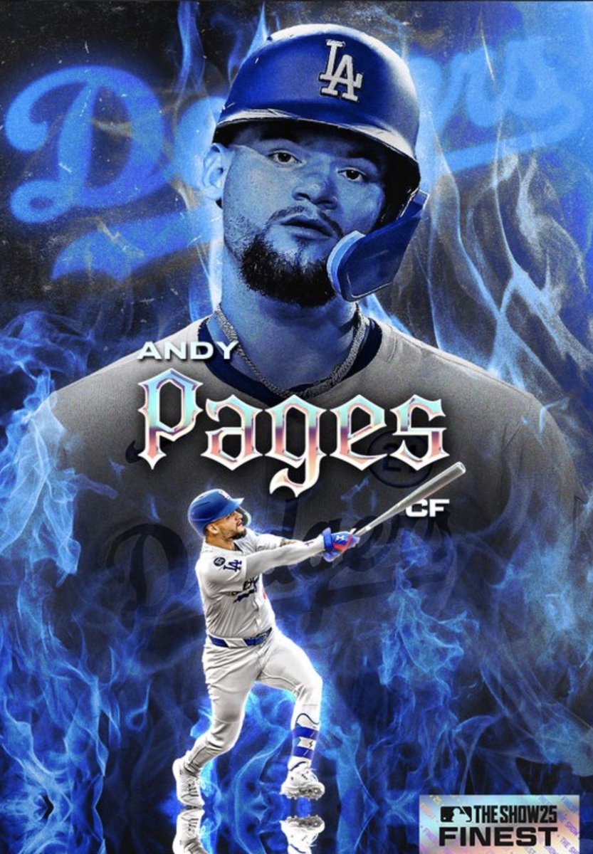 ArmandoJordan23's tweet photo. Dodgers Fans rejoice we now get a 99 andy pages and I helped reveal Dodgers #FINEST2025 in @MLBTHESHOW https://t.co/Egd4BRVS9Y https://t.co/ZQMQQIrOpf