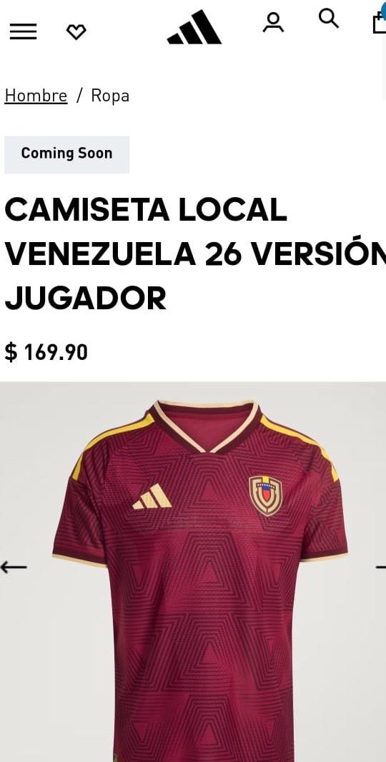 125 y 170 dólares la nueva camisa de la selección Vinotinto 😮‍💨✨

Perfecta para ver el mundial, al cual no clasificamos, desde la comodidad de la casa 😮‍💨✨