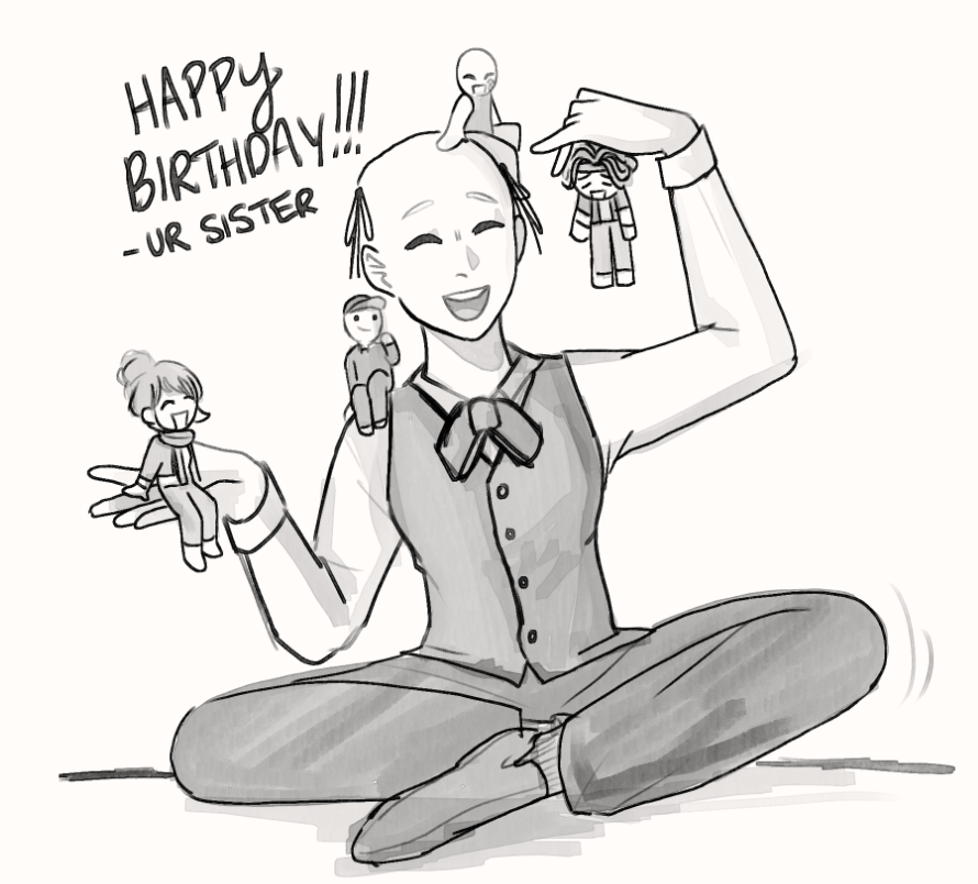 AncientRosetta's tweet photo. happy birthday!! to my bald sister @ohsoybean https://t.co/5ArBey4q4U