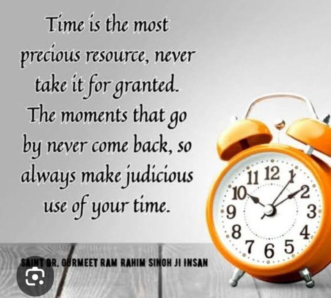 janviGarg19's tweet photo. Time is very precious for us, a person should complete his work on time. Saint Gurmeet Ram Rahim Singh ji advise #ValueYourTime and while keeping the time in your daily routine, he asks you to chant the name of Ram so that you get happiness, prosperity and joy in life. https://t.co/Kw4Ebf0qiD